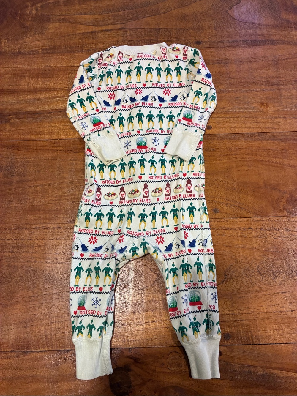 Hanna Andersson Holiday Elf-Print Zip Up Sleeper Unisex 12-18 mos - Picture 3 of 6
